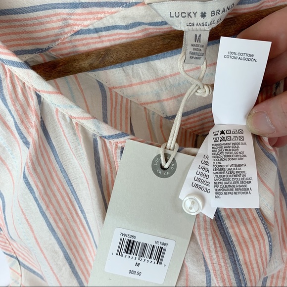 Lucky Brand NWT Pastel Stripe Sleeveless Shirt - Picture 8 of 8